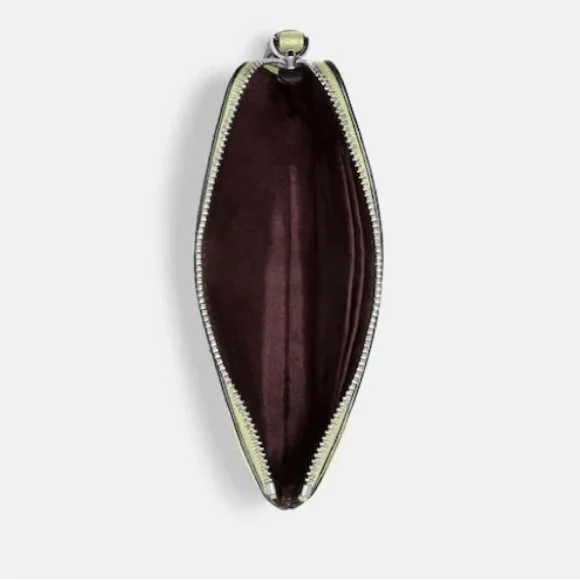 Coach Wristlet & makeup bag. Sv/pale lime. New  with tags on both. - Picture 8 of 11